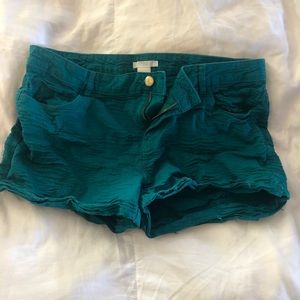Stretchy teal shorts